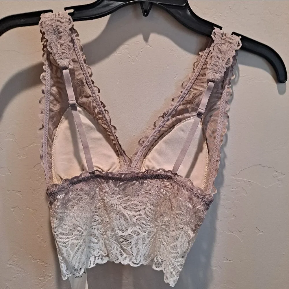 Aerie Ombre Firework Lace Padded Plunge Bralette Size XXS