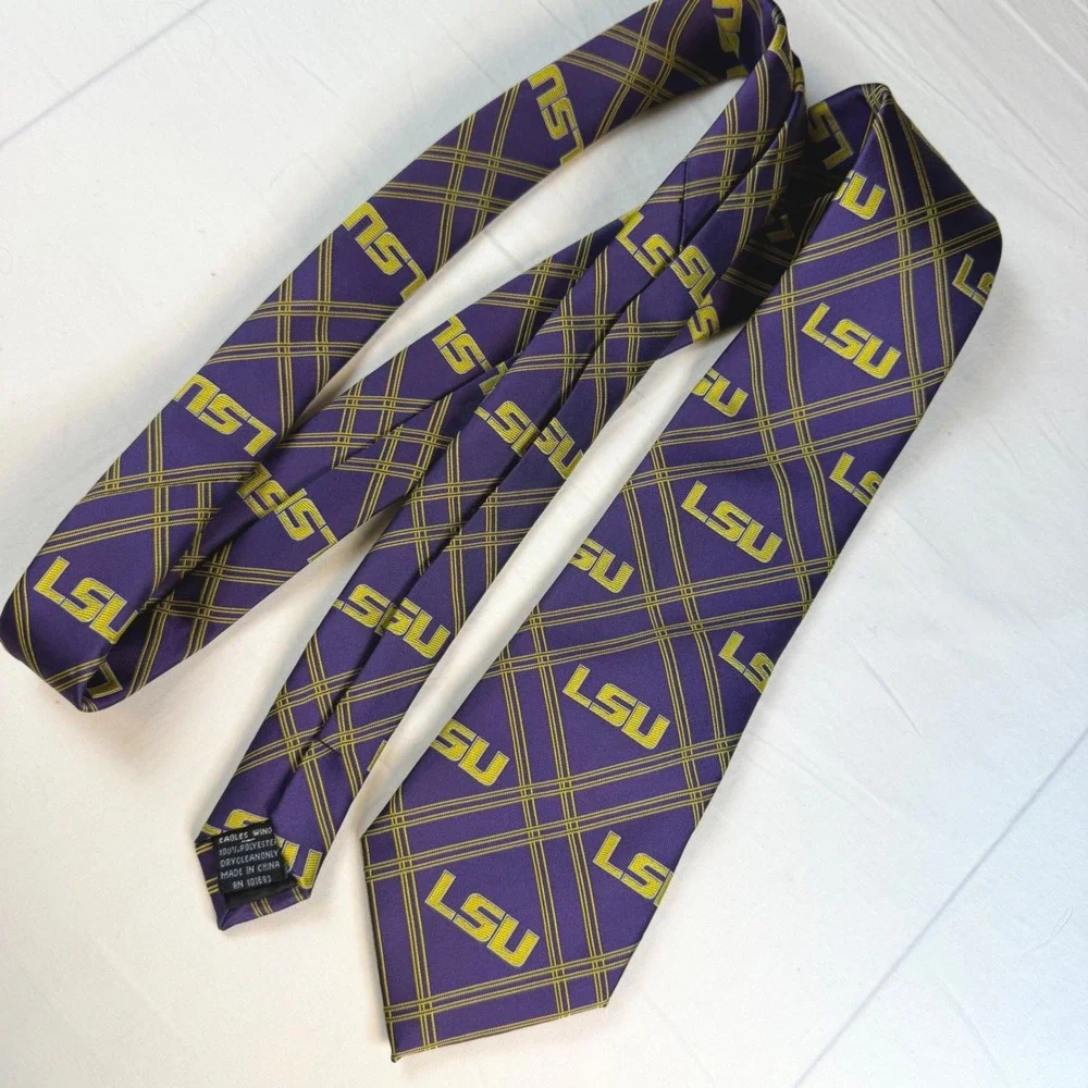 Eagles Wings Tie Mens Purple LSU Tigers NCAA Collegiate Gameday‎