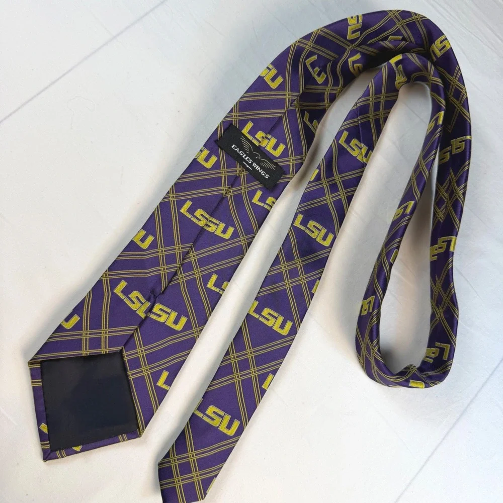 Eagles Wings Tie Mens Purple LSU Tigers NCAA Collegiate Gameday‎
