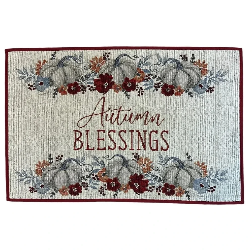 Fall Thanksgiving Decorative Entry‎ Rug Autumn Blessings 20 x 30.5 