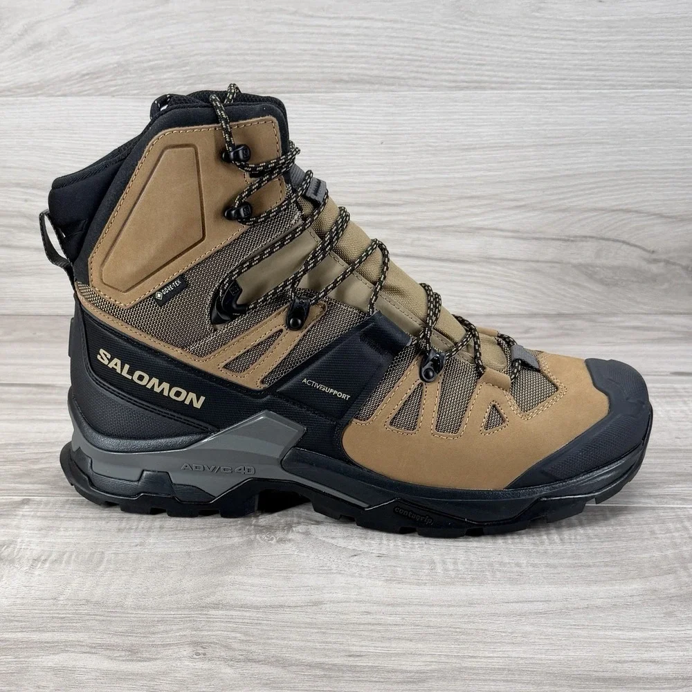 Salomon Quest 4 GTX 412925 Hiking Boots Brown Black Waterproof Men's 13 US