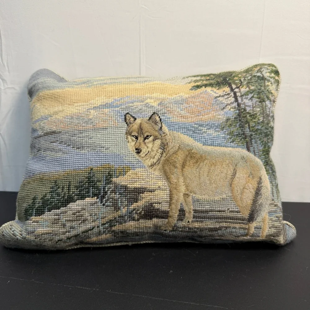 Imperial Elegance wolf needlepoint