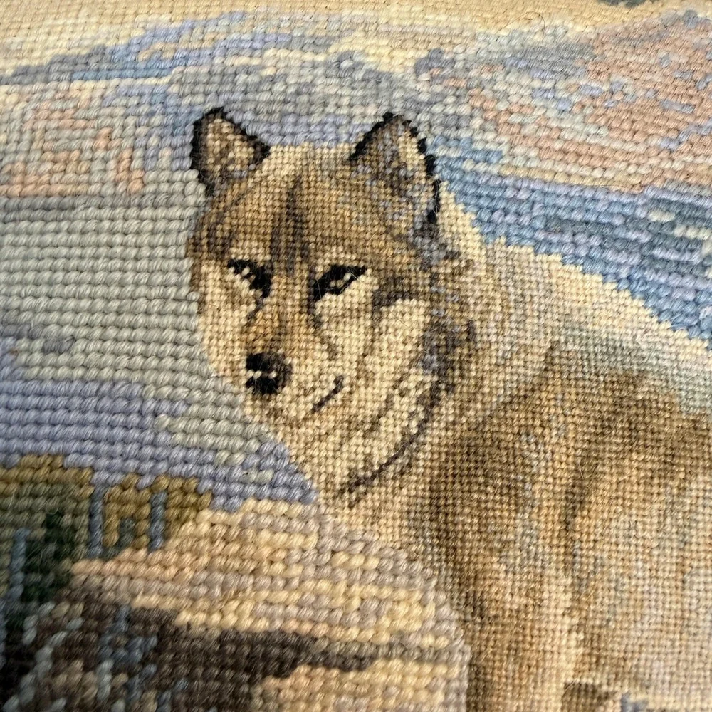Imperial Elegance wolf needlepoint