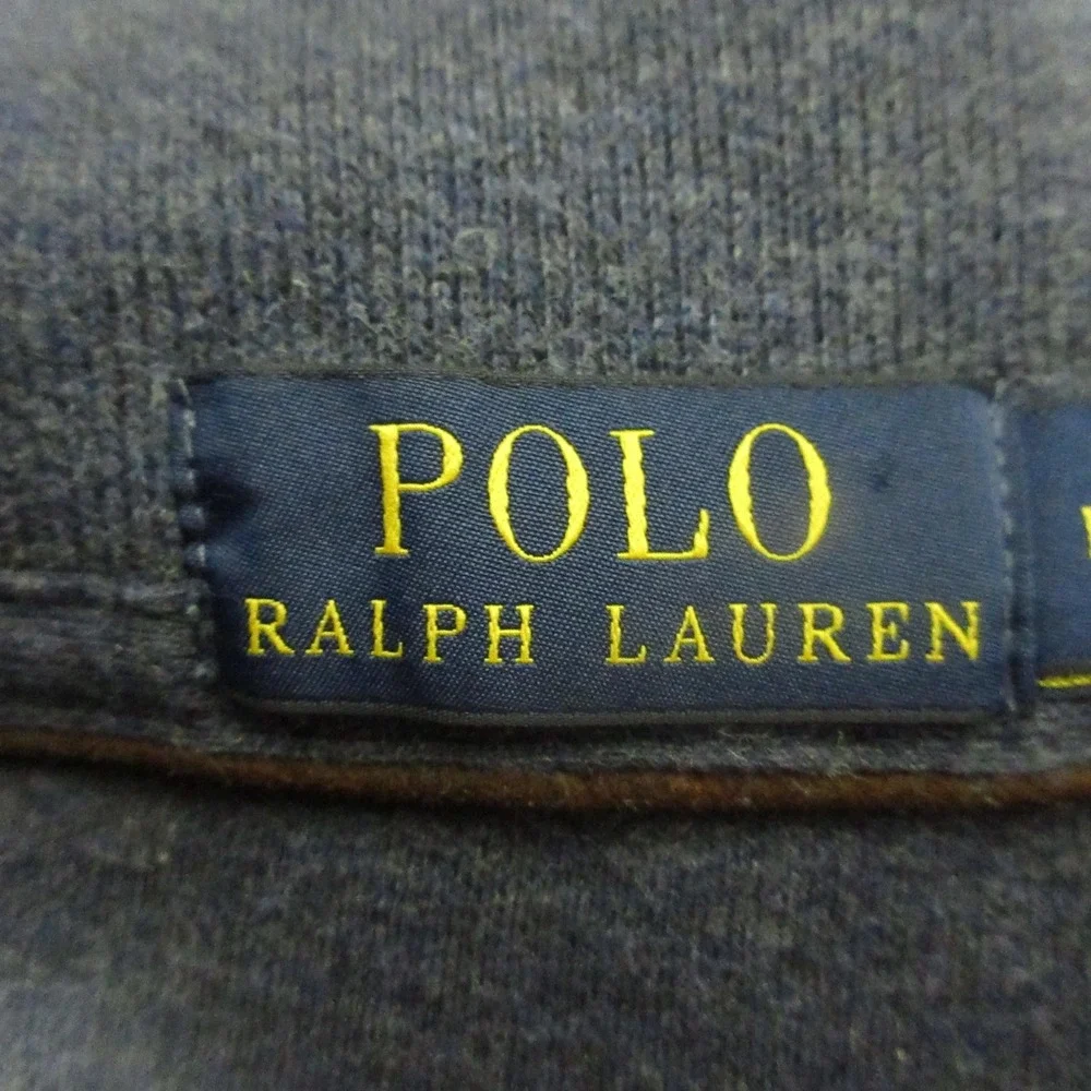 Polo Ralph Lauren Sweater Mens Large Blue Shawl Collar Knit Pullover Logo