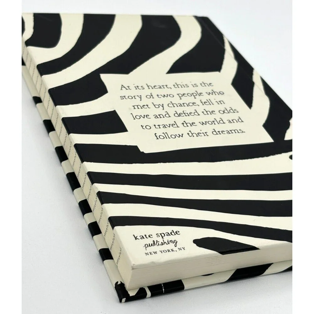 Kate Spade Bridal Notebook Hardcover I Married Adventure Zebra Print Journal New