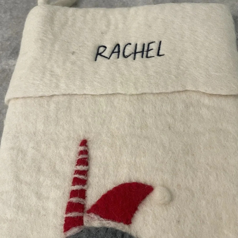West Elm Christmas Stocking Narwhal Felt Personalized Rachel White Holiday