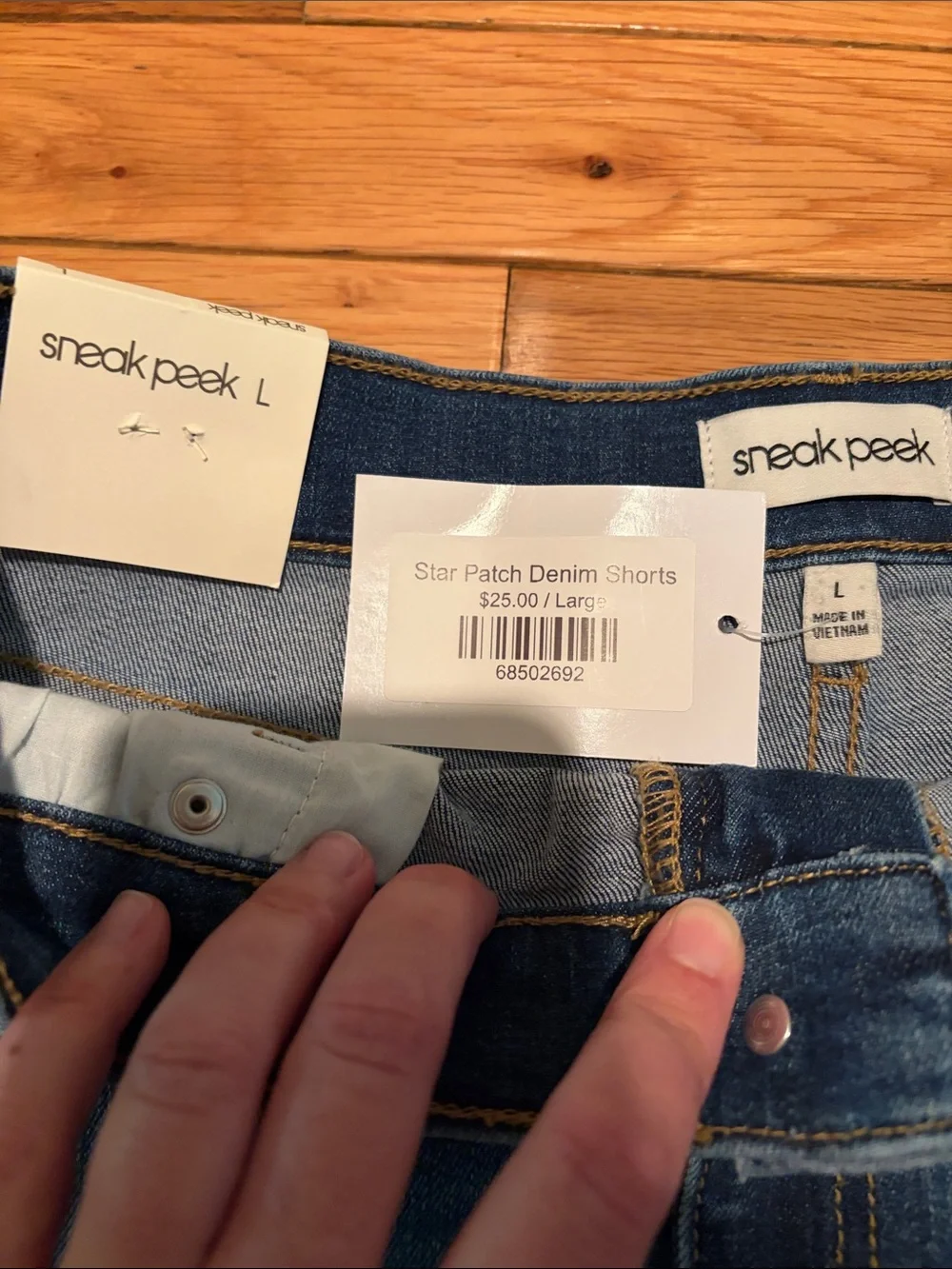 Sneak Peek denim cutoffs