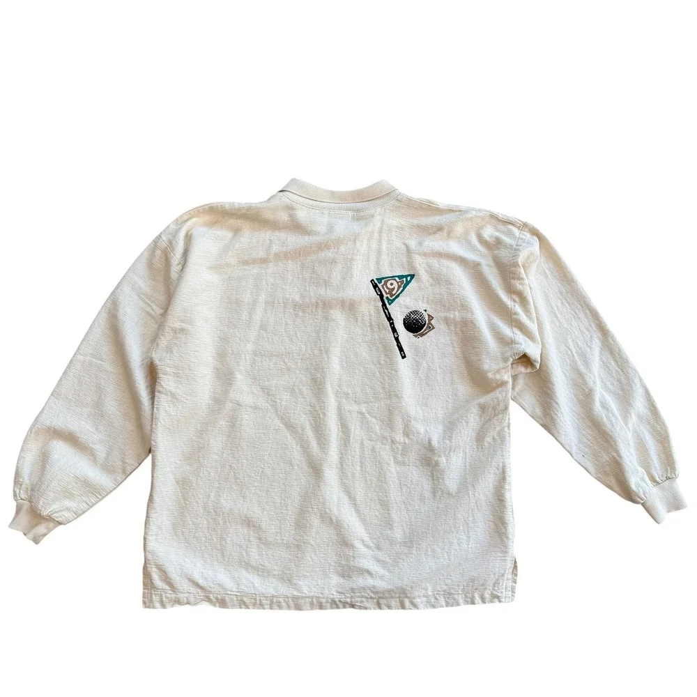 Vintage 90s‎ 4Fun Originals Golf Long Sleeve Polo Shirt State Line XL