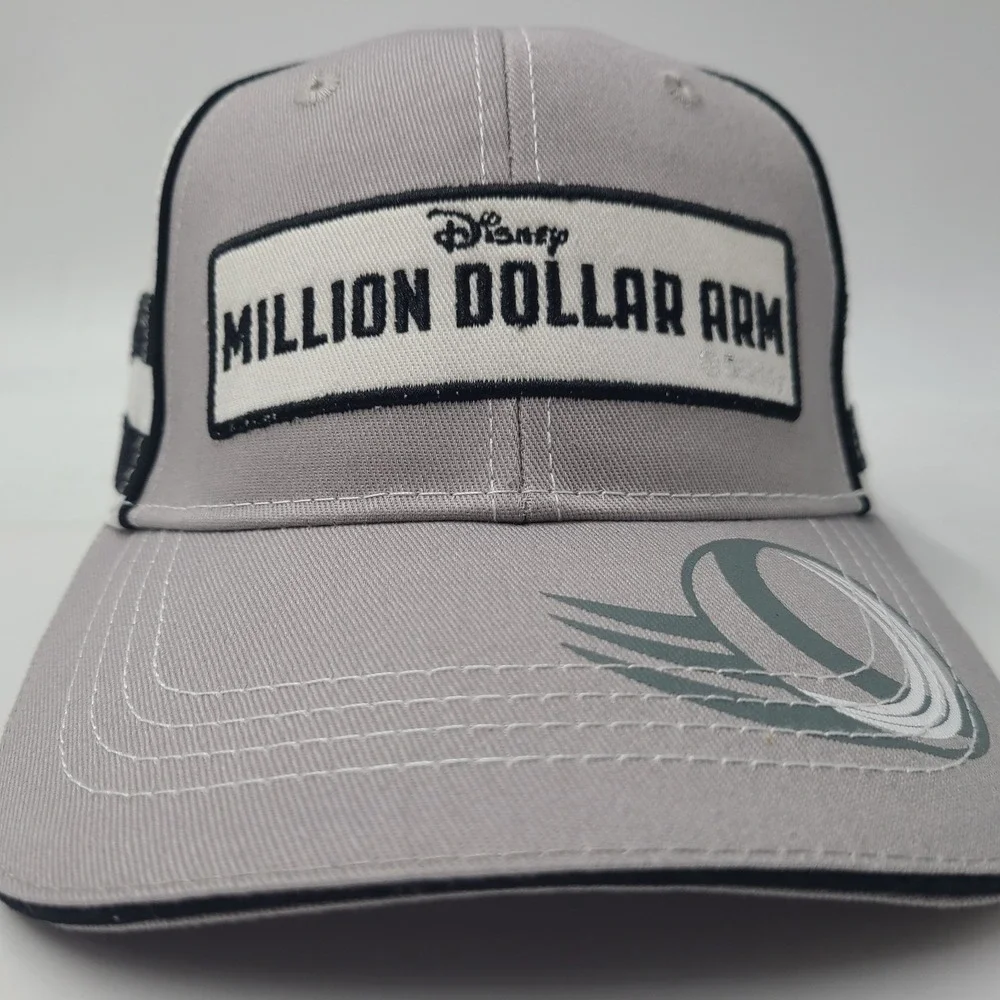 Disney Million Dollar Arm Movie Promo Hat Adjustable 2014 Sport Drama Gray White