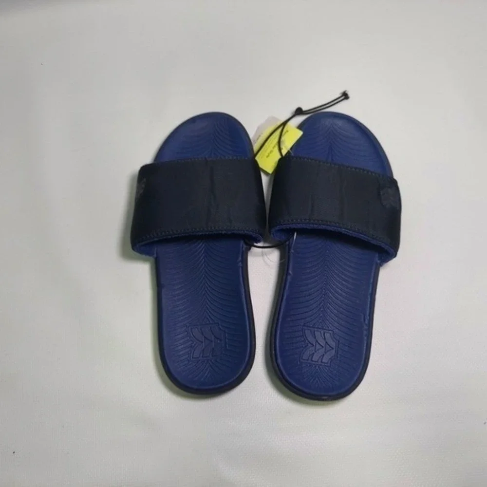 All In Motion Slides Boys 1‎ Blue Cushioned Recovery Pool Sandals Lightweight