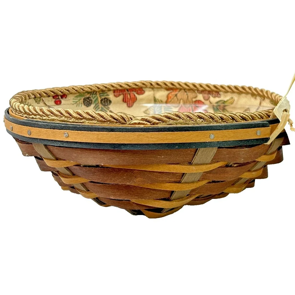 Longaberger CHESTNUT SMALL OVAL DIAMOND Basket 2009‎ Liner Protector Tags