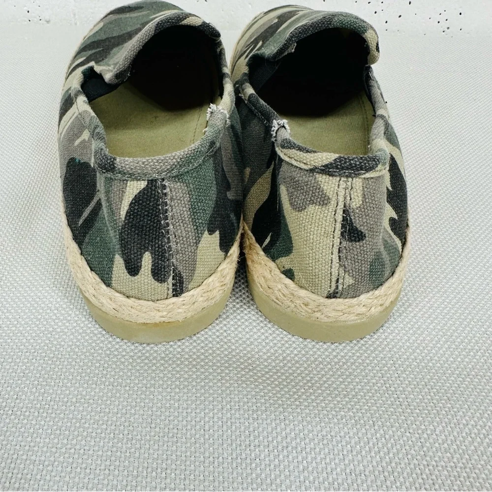 Esprit Size 7.5 Erika Green Camouflage Espadrilles Slip On Flats