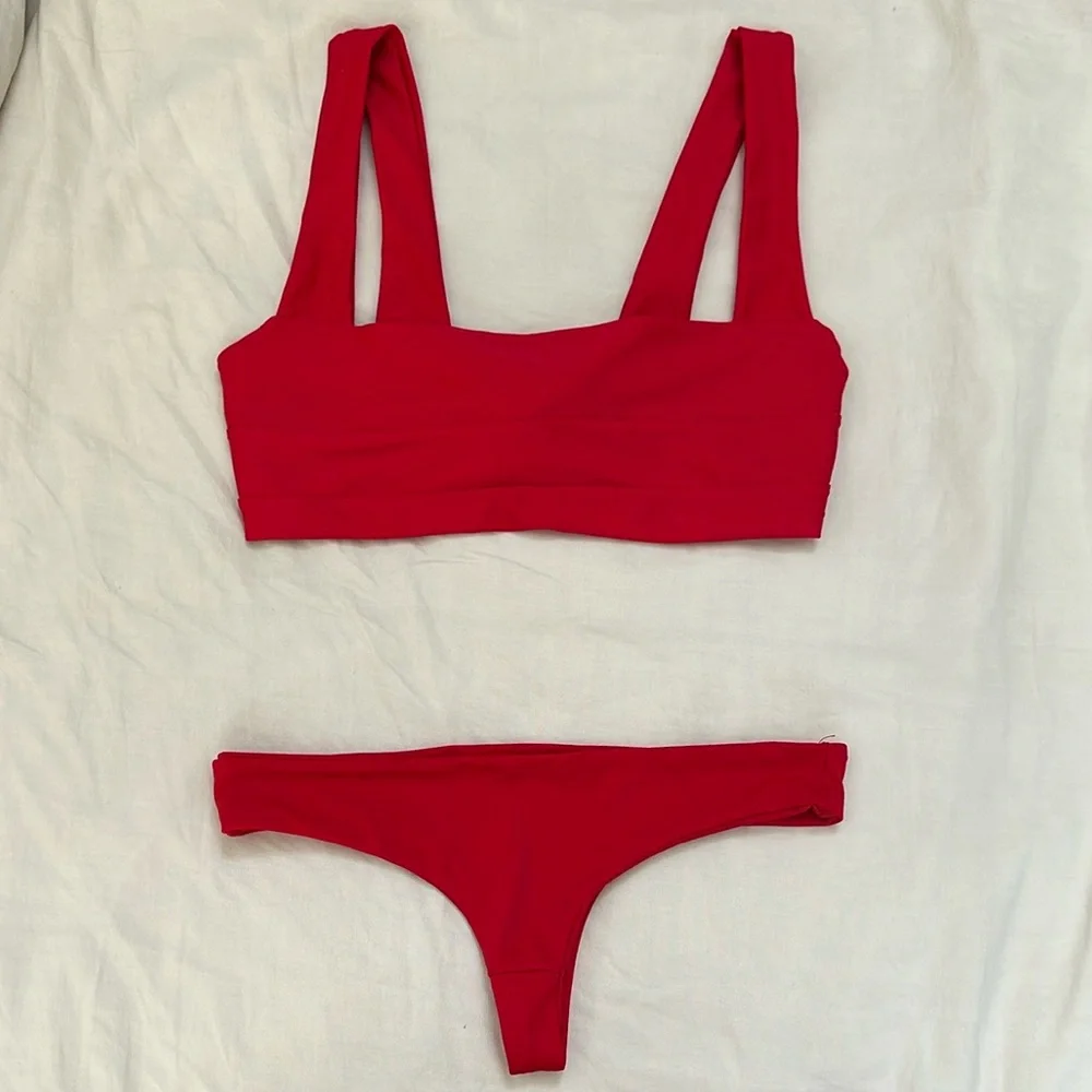 Frankie's Bikinis Red Two-Piece Bikini Set