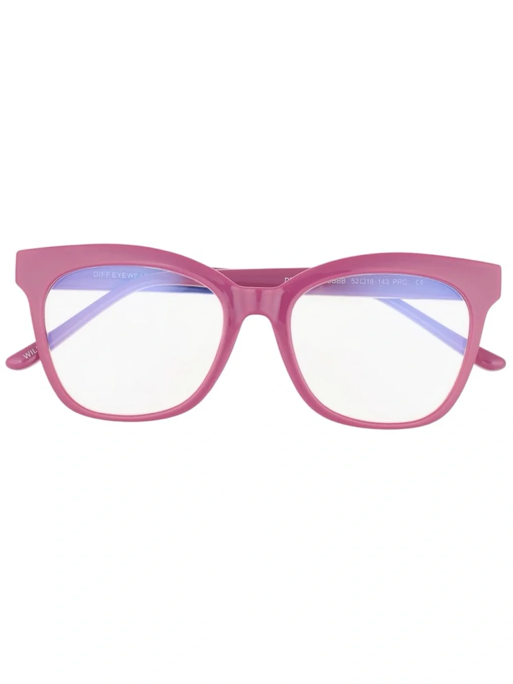 DIFF Willa Bluelight Glasses Bubblegum Pink Frame Blue Light Lens Square NWT