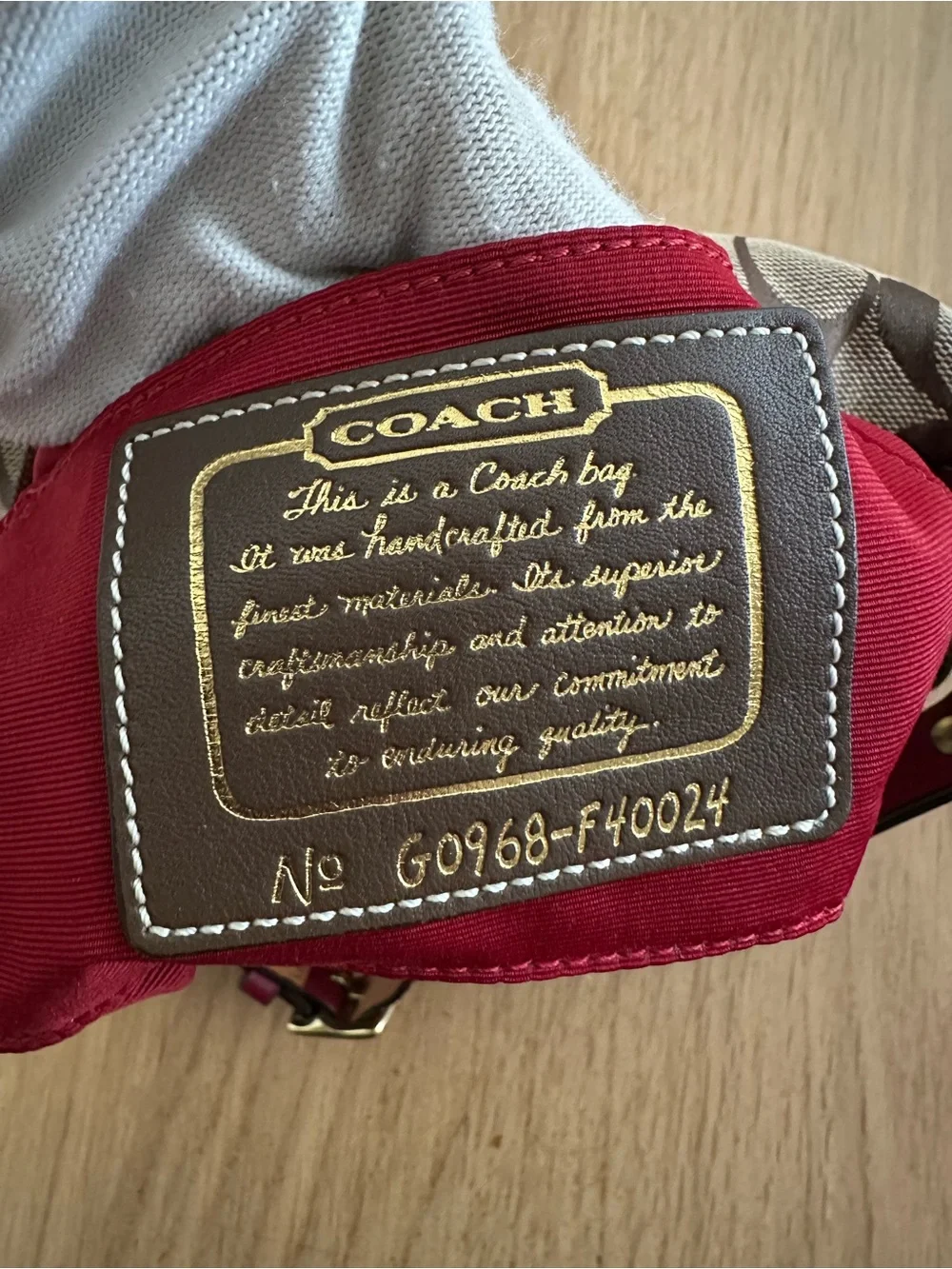 Coach authentic handle