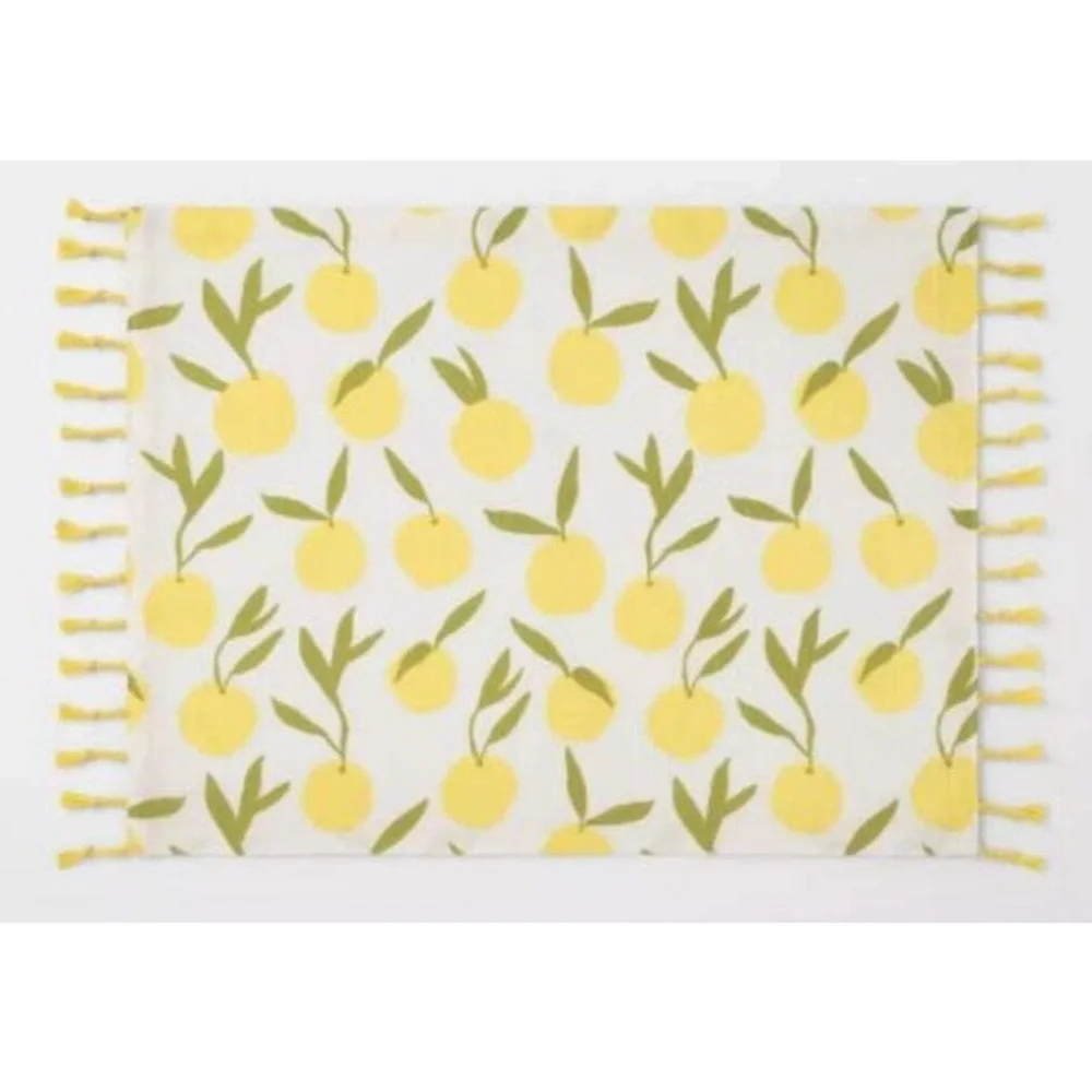 💚5 Opalhouse Lemons Placemat Yellow with Fringe