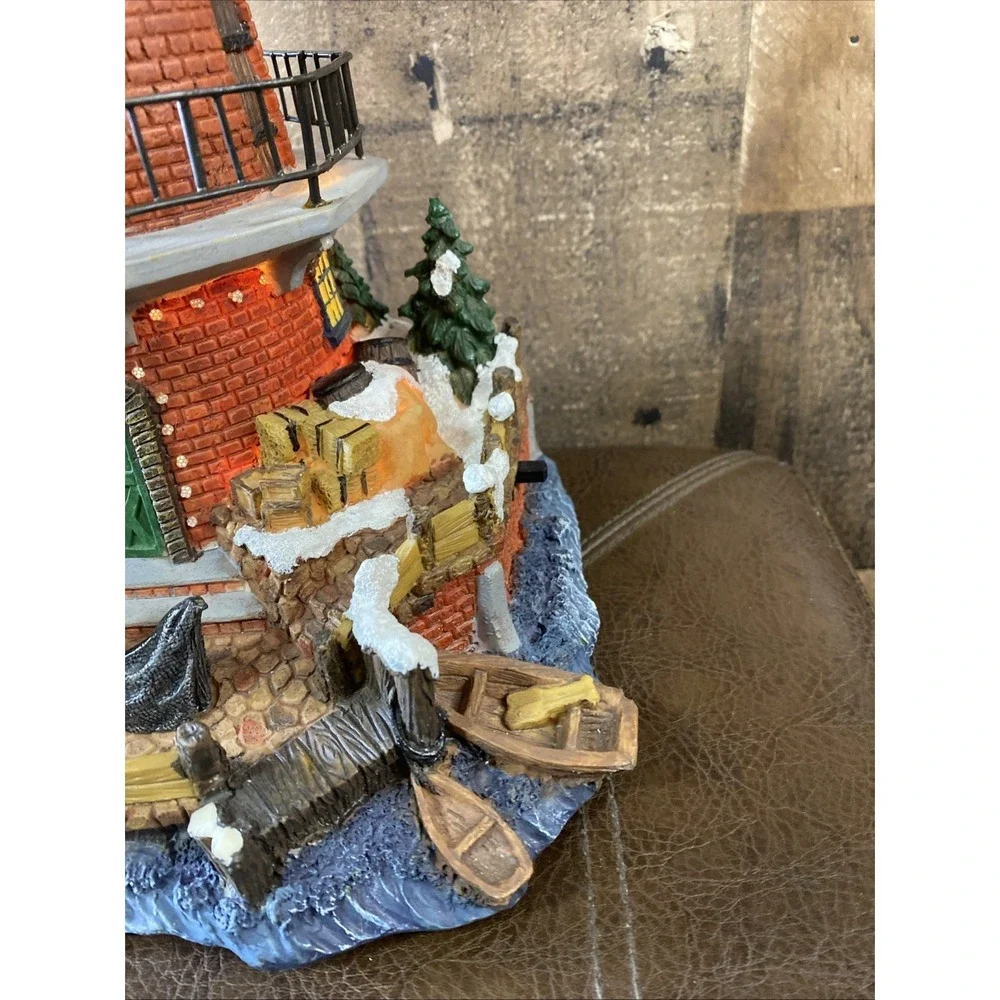 VTG 2004 Holiday House Fiber Optic Windmill Lighthouse Christmas Village Works