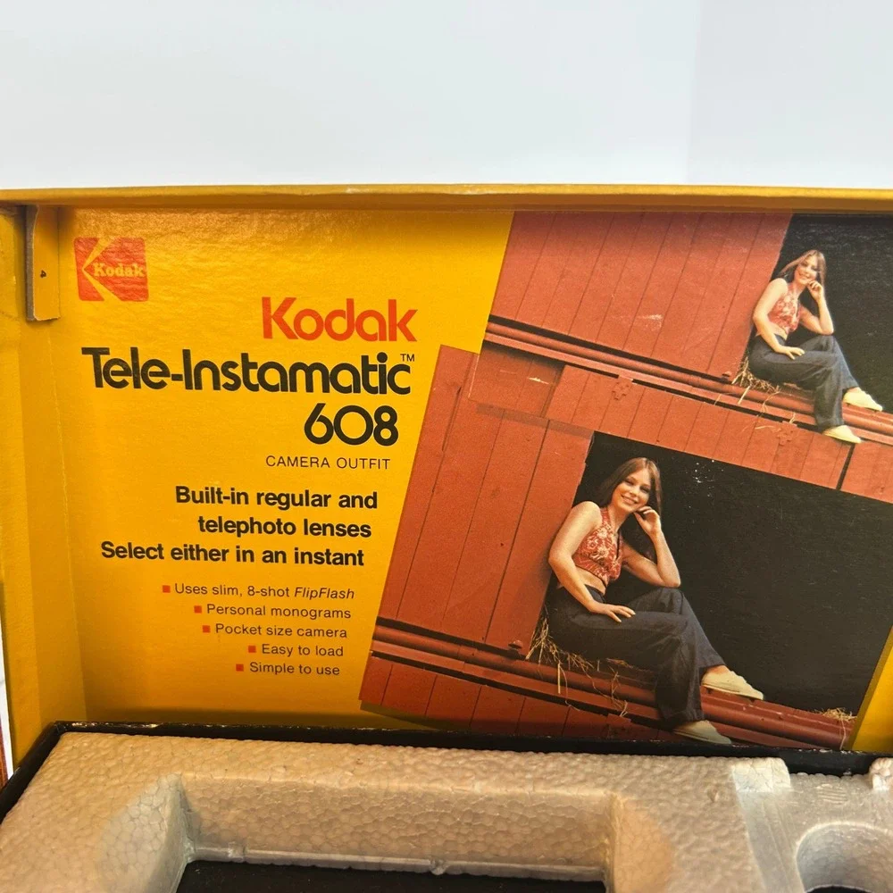 Vintage Kodak‎ Tele Instamatic 608 Camera Outfit Retro Photography Collectible