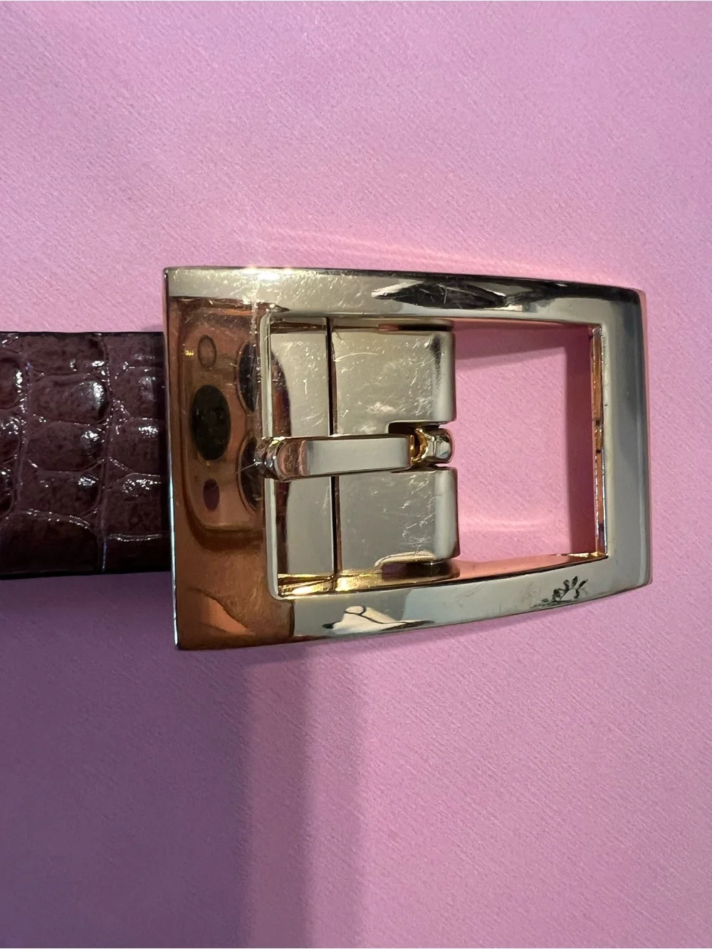pure leather croc embossed