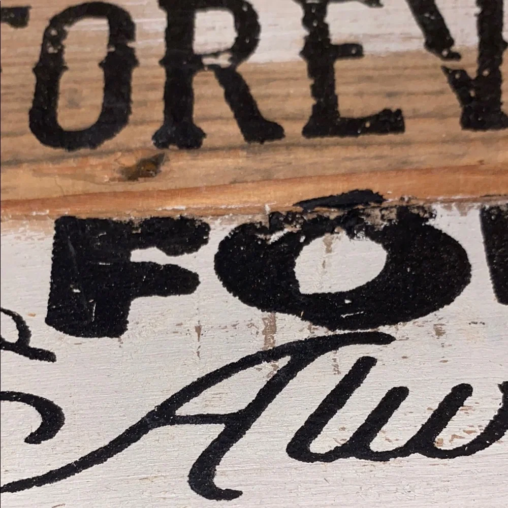 Rustic Quote Family Forever For Always & No Matter What Wooden Decor Sign