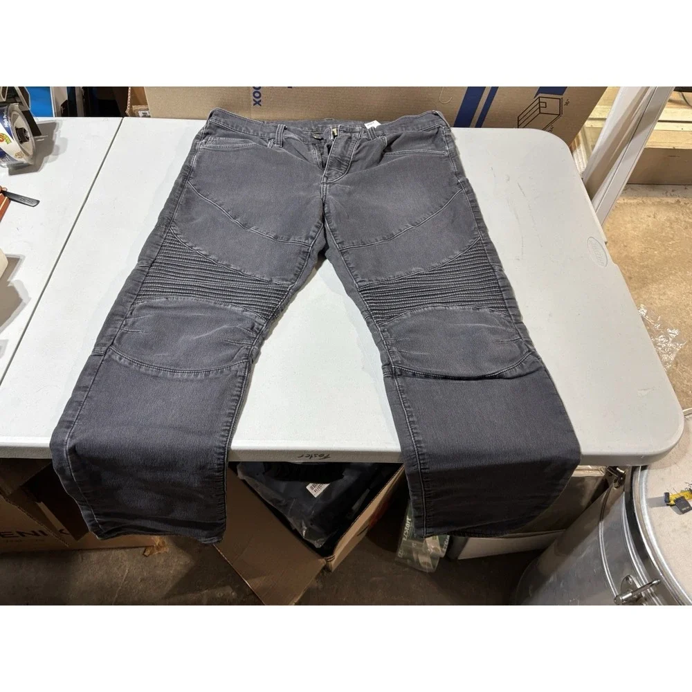 True Religion World Tour Brand Skinny Moto Black Jeans Men's Size 34‎