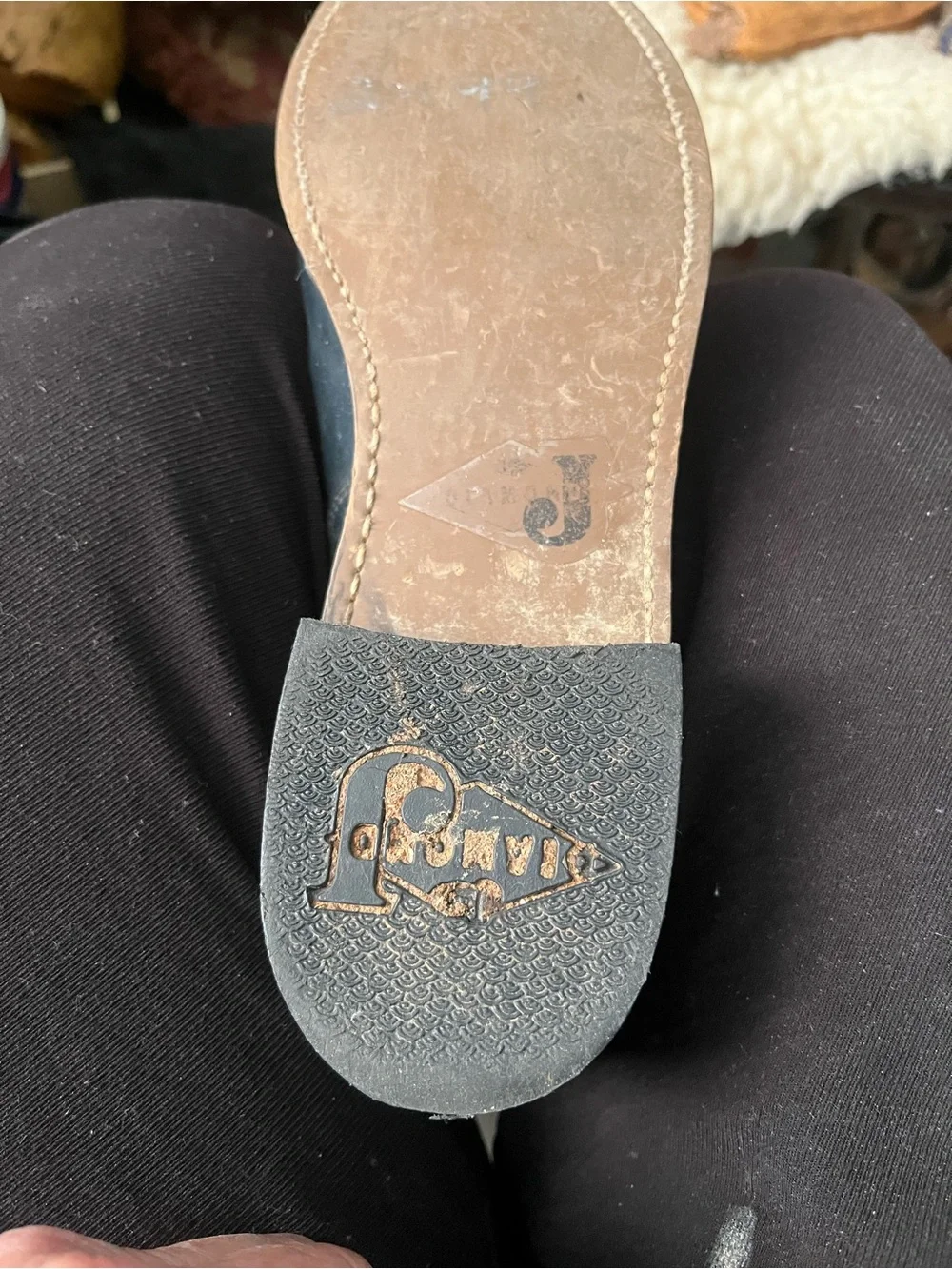 Diamond j black leather
