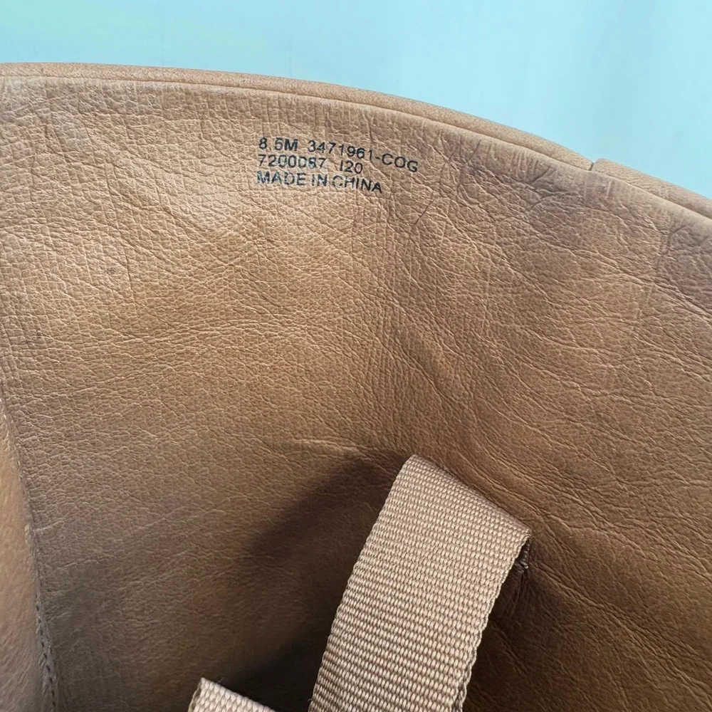 Frye Tall Leather Riding Boots in Cognac Brown