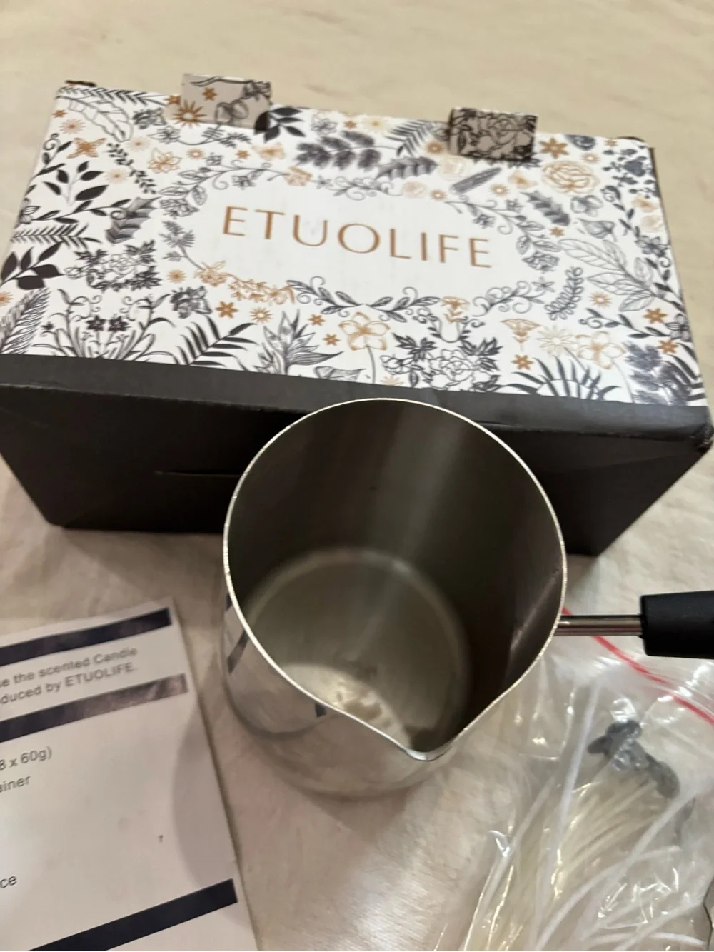 ETUOLIFE Soy Wax Scented Candle Making Kit, Container, Pouring Pot, Wicks