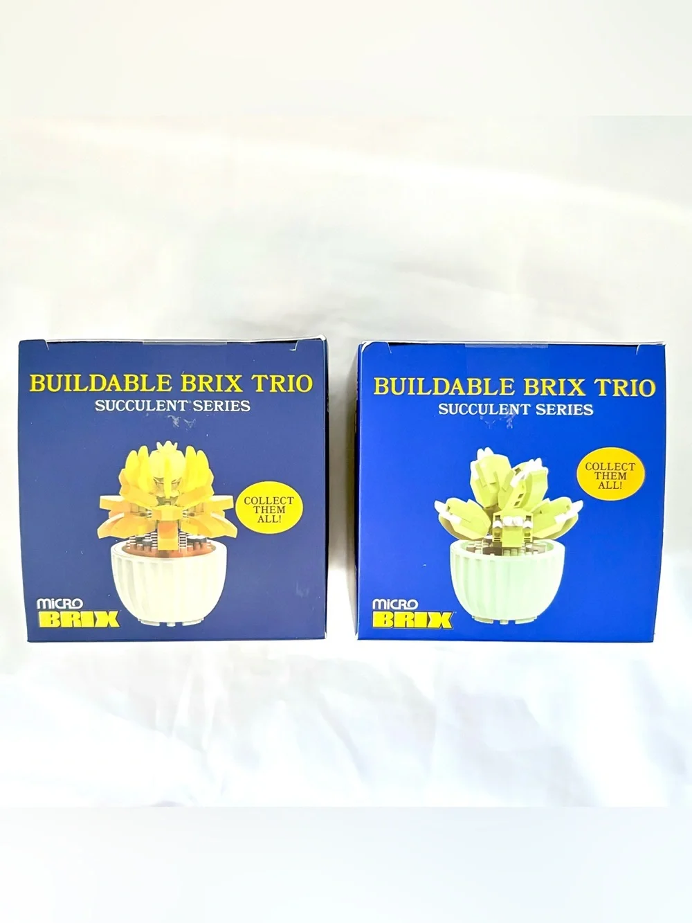 Set of 2 Micro Brix Succulent Series Ice Plant & Campfire Plant Building Blocks