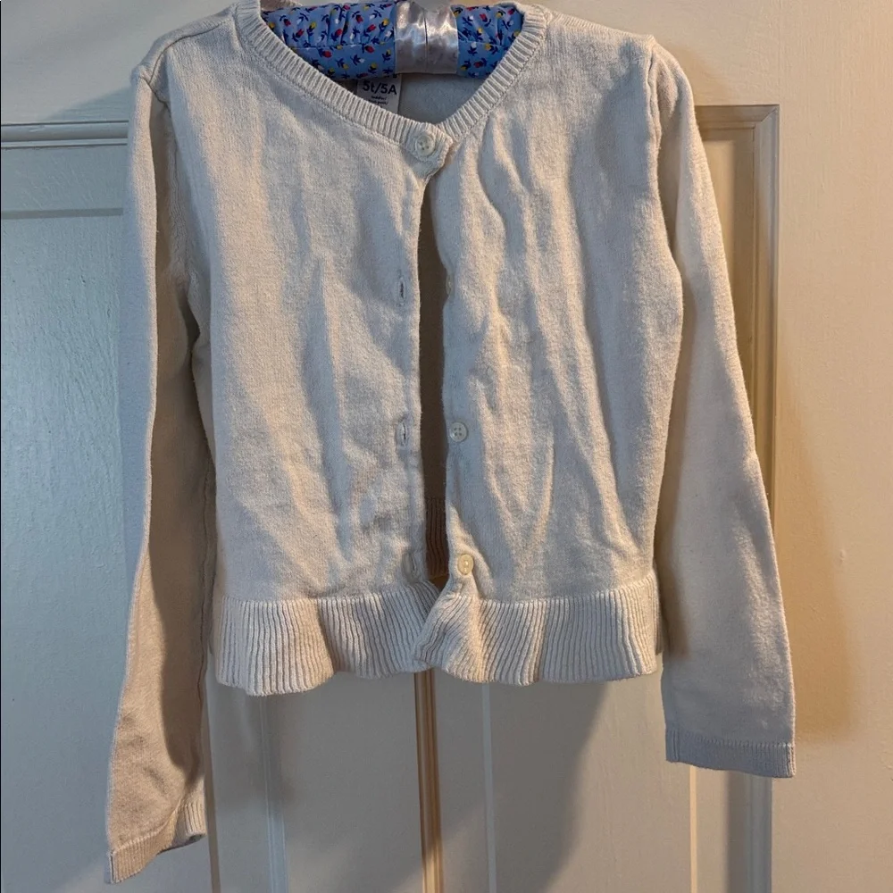 Carter's Cream Knit Button Up Cardigan 5T 100% cotton