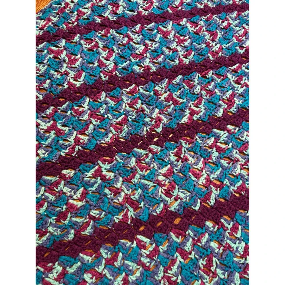 Vintage Handmade Crochet Throw Blanket 35x40