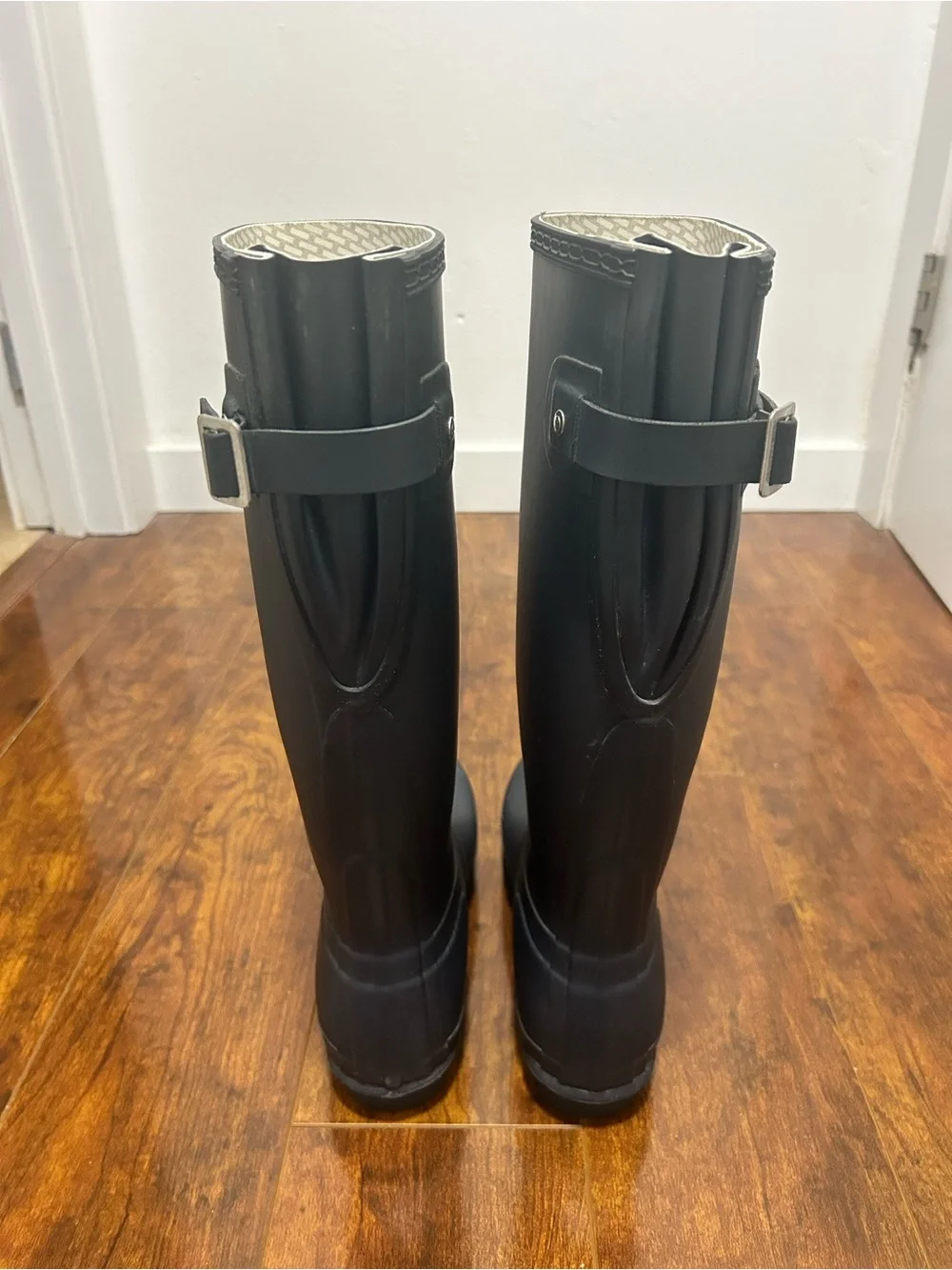 Hunter Adjustable Back Matte Navy Blue Knee-High Rain Boots