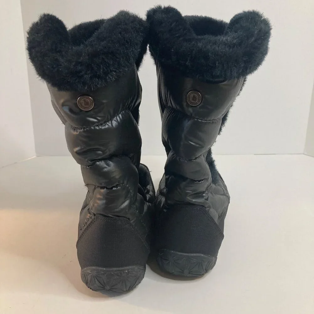 Womens The North Face Nuptse IV Fur Goose Down Boots Black‎ 6.5