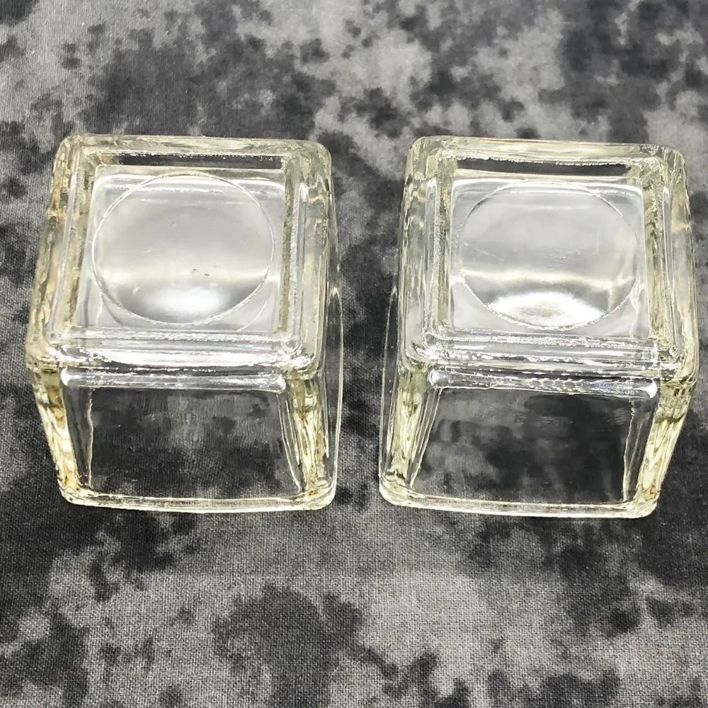 🔮 5/$25‎ Vintage Glass Square Candle/Matchstick Holders