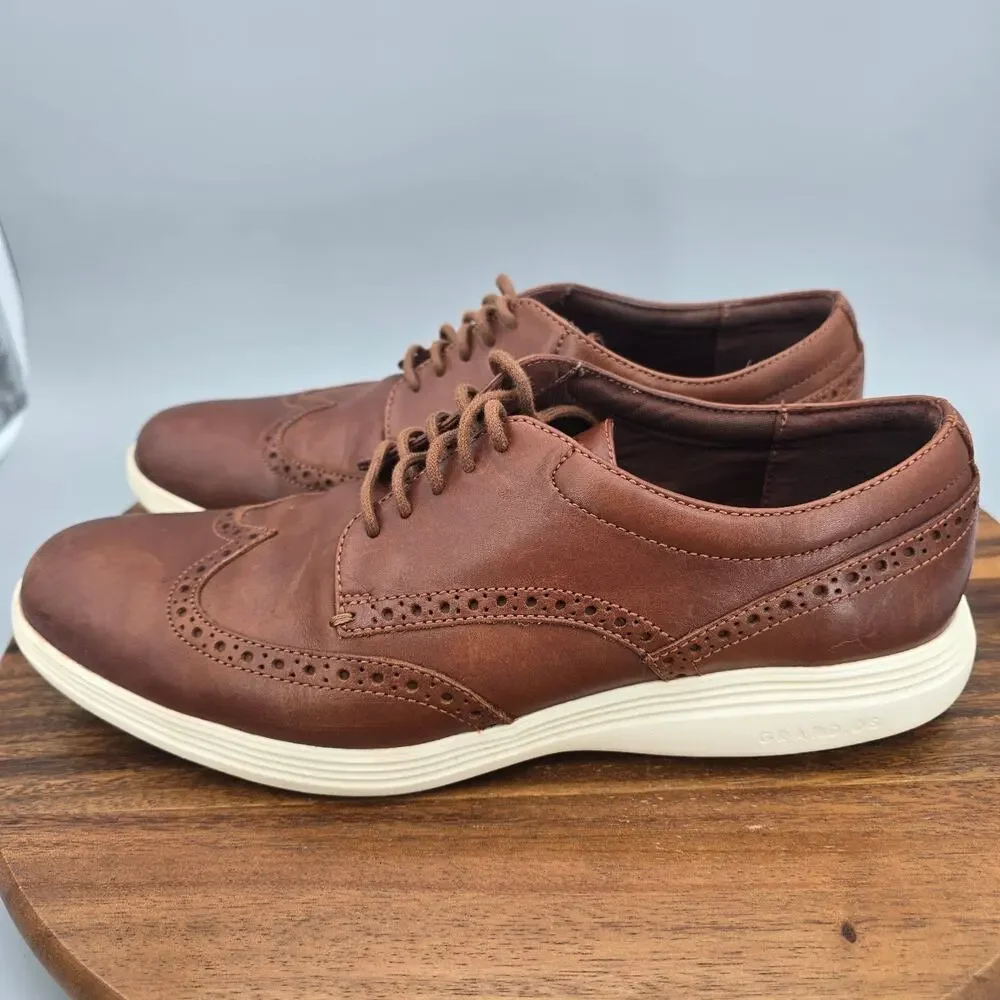 Cole Haan Oxfords Mens 11 M Brown Leather Grand Tour Wingtip Dress Shoes