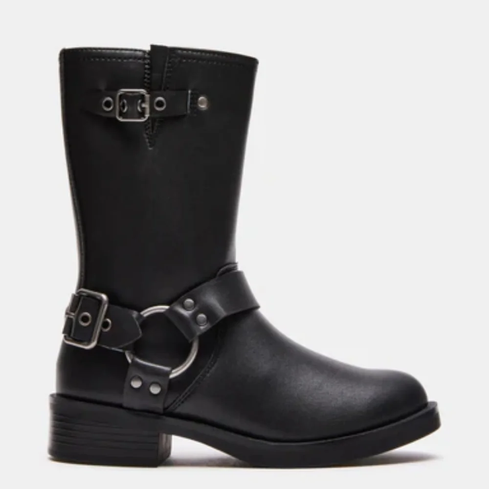 Steve Madden Kids Beckky Black Motorcycle Boot...Size 3