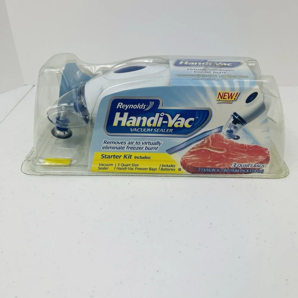 Reynolds Handi Vac Starter Kit Vacuum Food Sealer Freezer Burn Bags Saver New