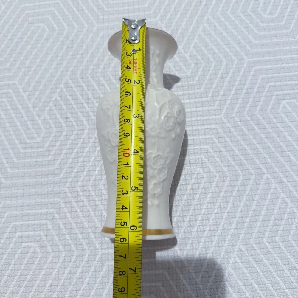 Lenox 24k Gold‎ Trim Ming Blossom Collection Rose Porcelain Bud Vase USA Vintage