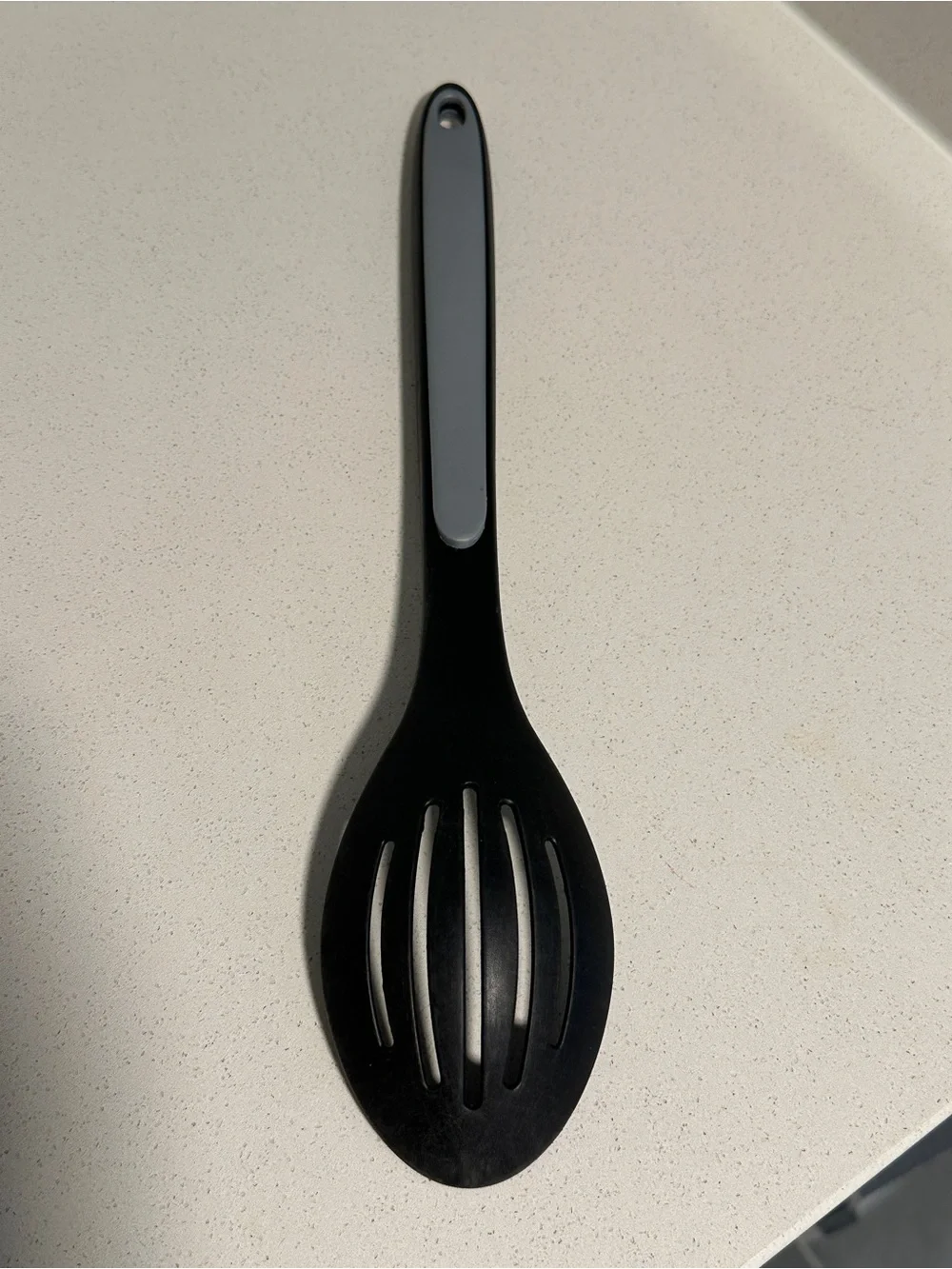 Calphalon Select Slotted Serving‎ Spoon, Nylon/Silicone, Gray/Black, 13.5