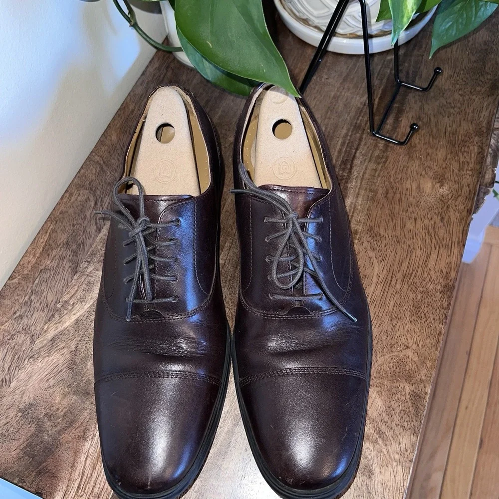 COLE HAAN ADAMS CAPTOE  BROWN LEATHER Lace Up Shoes‎ Workwear SIZE 10 (C11975)