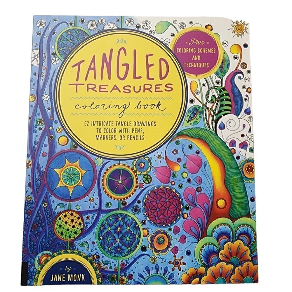 Tangled Treasures Coloring Book: 52 Intricate Tangle Drawings to‎ Color