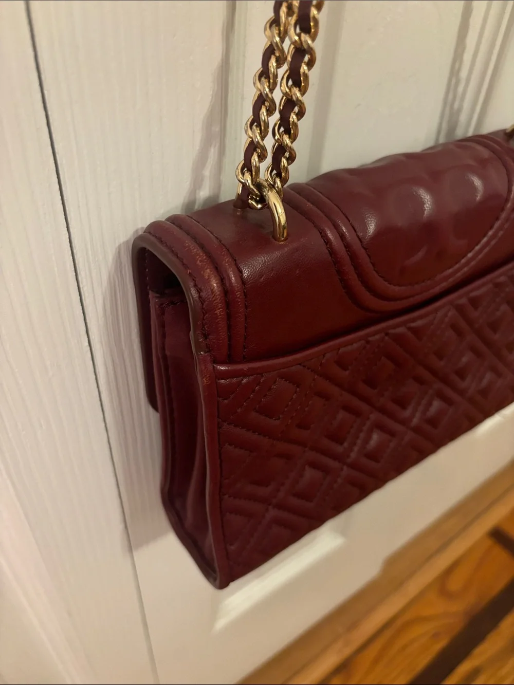 Tory Burch burgundy leather
