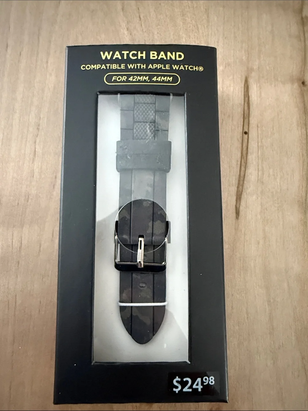 Black Silicone Watch Band for Apple Watch (42/44mm) - Comfortable Everyday Strap