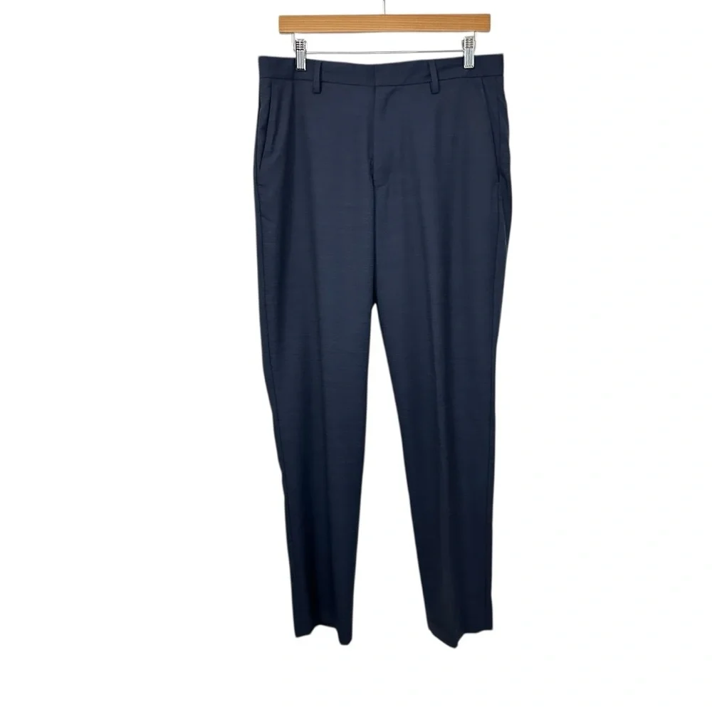 J. Crew Mens Ludlow Classic Trouser Pants Sz 32x32 Navy Blue Wool Blend NEW