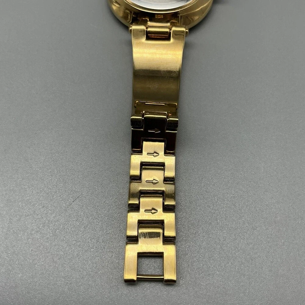 Anne Klein Womens Watch 34mm Cream Dial Gold Tone Inlay AK/2512 New Battery 6.5
