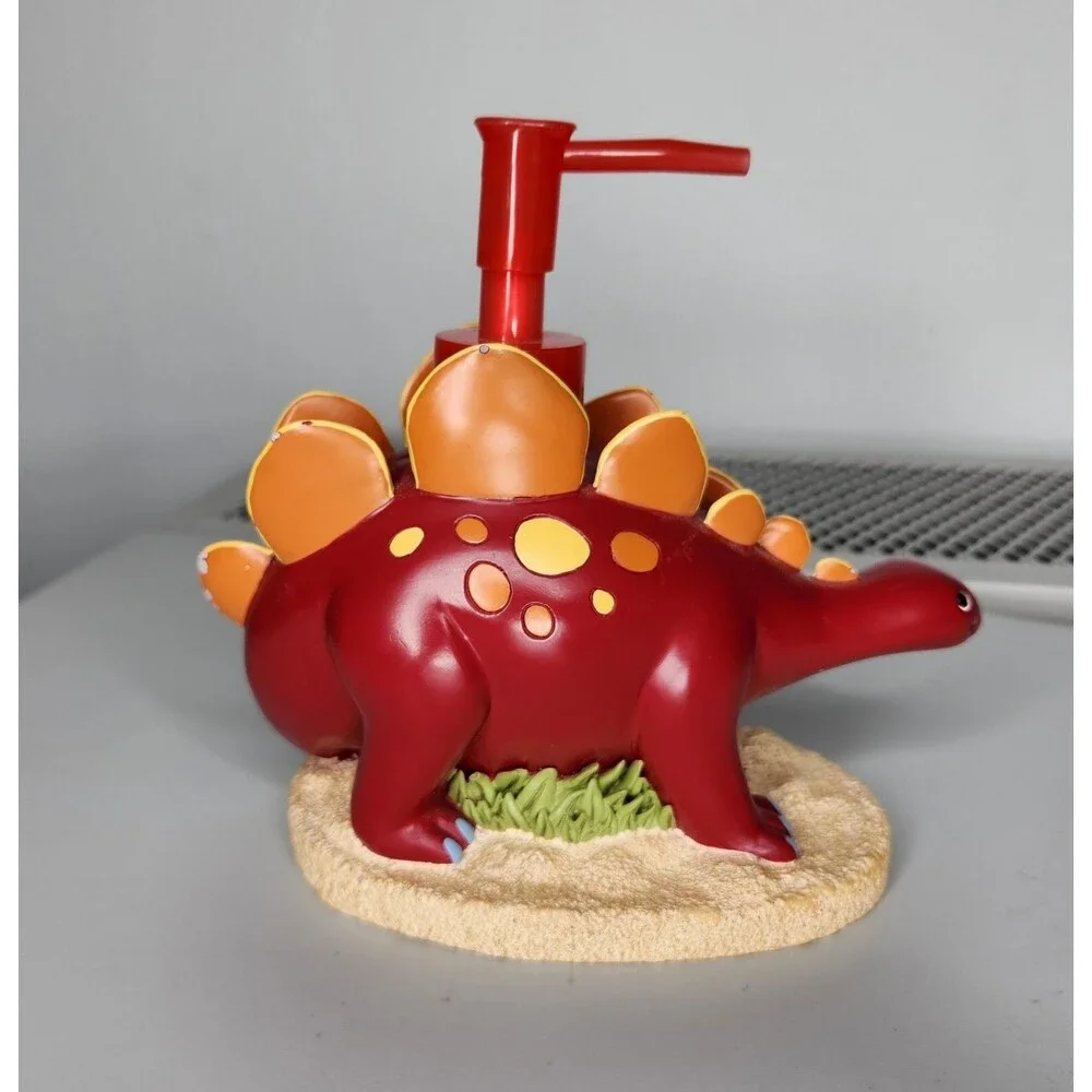2007 Dino Walk Stegosaurus & Brontosaurus Bathroom Kids Soap Dish & Dispenser