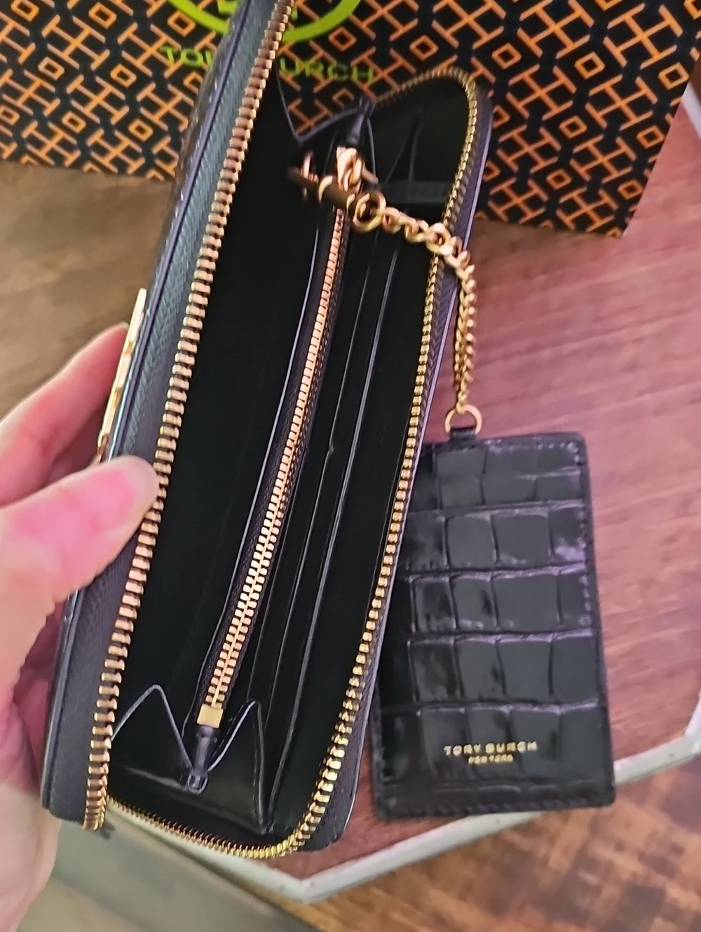 Tory Burch sleek croc