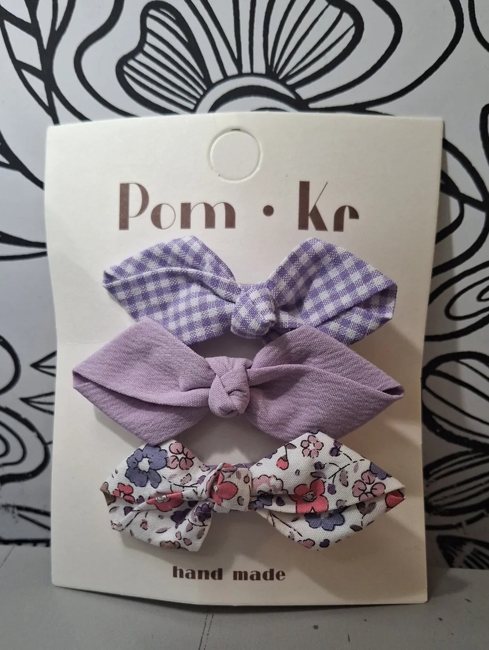 Pom•Kr Kids Purple Hair Bow Set
