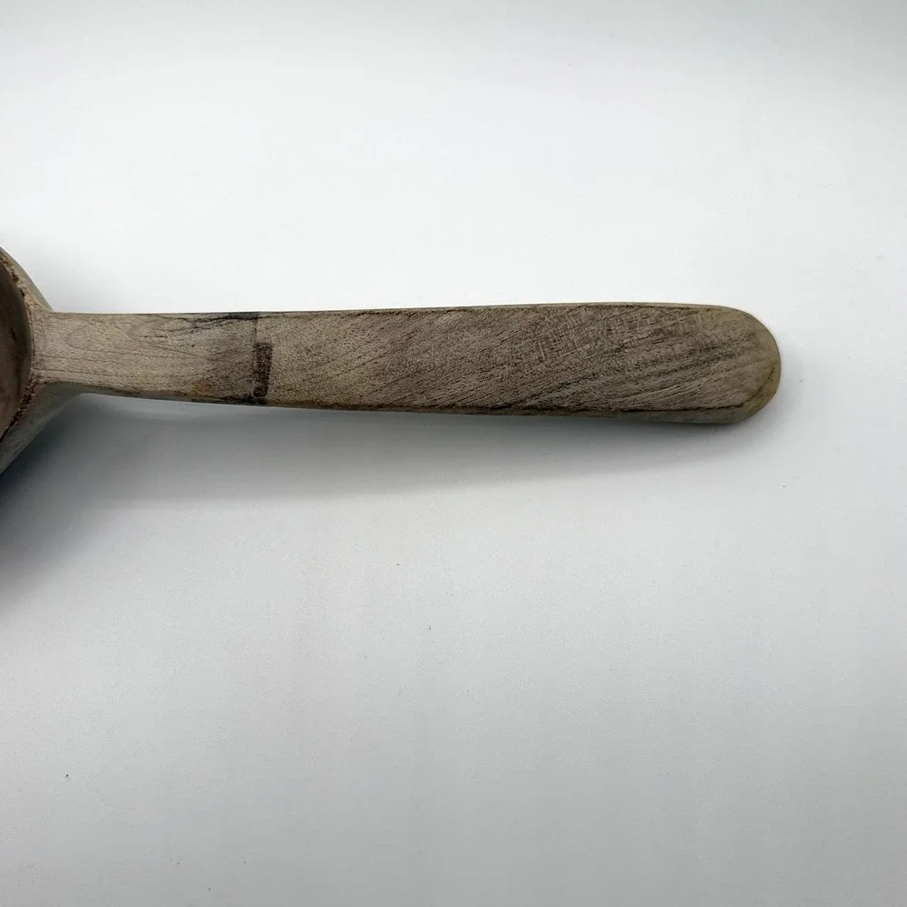 Vintage Hand Carved Wooden Scoop Ladle Rustic Farmhouse Primitive Grain Server