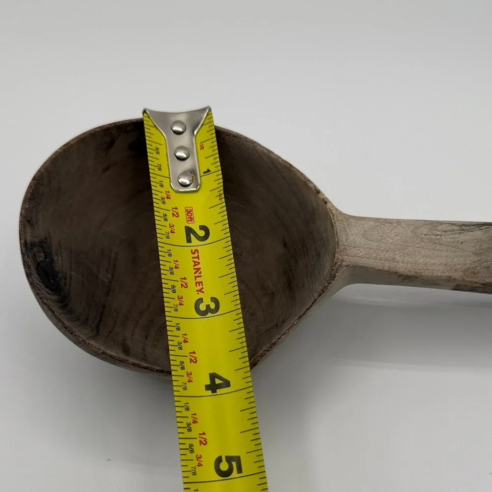 Vintage Hand Carved Wooden Scoop Ladle Rustic Farmhouse Primitive Grain Server